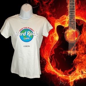 Hard Rock Cafe Lisbon Repreve Graphic Tee Shirt NWOT Women’s SZ S